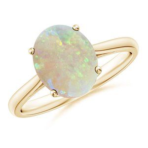 1.45 Ct Oval Solitaire Opal Cocktail Ring 14k Gold